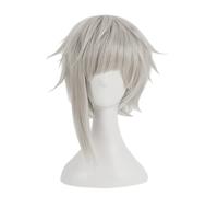 Cosplay Wig Perruque Anime Bungo Stray Dogs Cosplay Nakajima Atsushi Perruque, Perruque Grise Courte, Perruque Halloween Costume, for Halloween, Fête Costumée, Spectacle Anime, Événement Cosplay, Conc