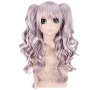 Cosplay Wig Perruque Anime Charlotte Cosplay Perruque Tomori Nao, Perruque longue bouclée à 2 queues de cheval, Perruque de déguisement d'Halloween, for Halloween, Fête costumée, Spectacle d'anime, Év