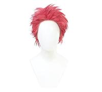 Cosplay Wig Perruque Anime Demon Slayer Kimetsu no Yaiba Cosplay Perruque Akaza, Perruque Courte Rouge, Perruque Costume Halloween, for Halloween, Fête Costumée, Spectacle Anime, Événement Cosplay, Co