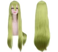 Cosplay Wig Perruque Anime Fate Cosplay Enkidu Perruque,Perruque longue et droite verte,Perruque de déguisement d'Halloween,Pour Halloween,Fête costumée,Spectacle d'anime,Événement de cosplay,Concerts