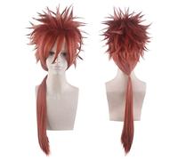 Cosplay Wig Perruque Anime Final Fantasy VII Cosplay Reno Perruque,Perruque Longue Queue de Cheval Rouge,Perruque Costume Halloween,Pour Halloween,Fête Costumée,Série Anime,Événement Cosplay,Concerts