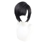 Cosplay Wig Perruque Anime Final Fantasy VII Cosplay Yuffie Kisaragi Perruque, Perruque Noire Courte, Perruque Costume Halloween, for Halloween, Fête Costumée, Spectacle Anime, Événement Cosplay, Conc