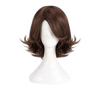 Cosplay Wig Perruque Anime Final Fantasy X Cosplay Perruque Yuna, Perruque Brune Courte Bouclée, Perruque Costume Halloween, for Halloween, Fête Costumée, Spectacle Anime, Événement Cosplay, Concerts