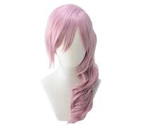 Cosplay Wig Perruque Anime Final Fantasy XIII Cosplay Lightning Perruque,Perruque Longue Bouclée Rose,Perruque Halloween Costume,Pour Halloween,Fête Costumée,Série Anime,Événement Cosplay,Concerts