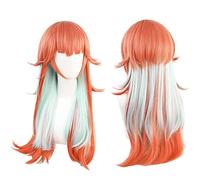 Cosplay Wig Perruque Anime for Takanashi Kiara Perruque Cosplay, Perruque Longue Vert Orange, Perruque Costume Halloween, for Halloween, Fête Costumée, Spectacle Anime, Événement Cosplay, Concerts