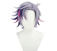 Cosplay Wig Perruque Anime for Vtuber Minato Fuwa Perruque Cosplay, Perruque Courte Rose Mixte Violet, Perruque Costume Halloween, for Halloween, Fête Costumée, Spectacle Anime, Événement Cosplay, Con