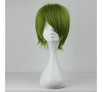 Cosplay Wig Perruque Anime Kuroko no Basuke Cosplay Perruque Midorima Shintaro, Perruque Verte Courte, Perruque Costume Halloween, for Halloween, Fête Costumée, Spectacle Anime, Événement Cosplay, Con