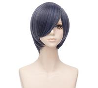 Cosplay Wig Perruque Anime Kuroshitsuji Cosplay Perruque Ciel Phantomhive, Perruque Mélange Bleu Gris, Perruque Costume Halloween, for Halloween, Fête Costumée, Spectacle Anime, Événement Cosplay, Con