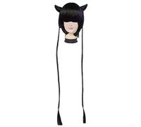 Cosplay Wig Perruque Anime Kuroshitsuji Cosplay Perruque Ran-Mao, Perruque Longue Tresse Noire, Perruque Costume Halloween, for Halloween, Fête Costumée, Spectacle Anime, Événement Cosplay, Concerts