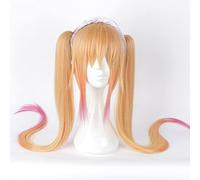 Cosplay Wig Perruque Anime Miss Kobayashi's Dragon Maid Cosplay Perruque Tohru, Perruque longue orange et rose, Perruque de déguisement d'Halloween, for Halloween, Fête costumée, Spectacle d'anime, Év