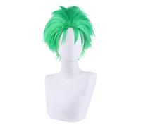 Cosplay Wig Perruque Anime One Piece Cosplay Perruque Roronoa Zoro, Perruque Verte Courte, Perruque Costume Halloween, for Halloween, Fête Costumée, Spectacle Anime, Événement Cosplay, Concerts