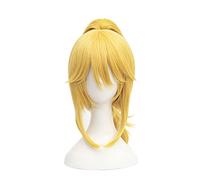 Cosplay Wig Perruque Anime Princesse Bowsette Perruque,Avec Queue De Cheval Courte Perruque Blonde,Perruque Costume Halloween,Pour Halloween,Fête Costumée,Série Anime,Événement Cosplay,Concerts