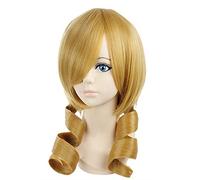 Cosplay Wig Perruque Anime Puella Magi Madoka Magica Cosplay Mami Tomoe Perruque, Perruque Bouclée Blonde, Perruque Halloween Costume, for Halloween, Fête Costumée, Spectacle Anime, Événement Cosplay,