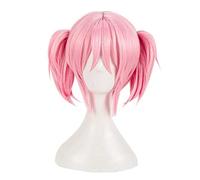 Cosplay Wig Perruque Anime Puella Magi Madoka Magica Cosplay Perruque Madoka Kaname, Perruque Rose 2 Queues de Cheval, Perruque Costume Halloween, for Halloween, Fête Costumée, Spectacle Anime, Événem