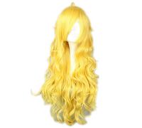 Cosplay Wig Perruque Anime RWBY Cosplay Yang Xiao Longue Perruque, Perruque Longue Bouclée Jaune, Perruque Costume Halloween, for Halloween, Fête Costumée, Spectacle Anime, Événement Cosplay, Concerts
