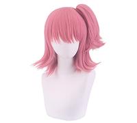 Cosplay Wig Perruque Anime Shugo Chara !Perruque Cosplay Amu Hinamori, perruque courte queue de cheval rose, perruque Halloween Costume, for Halloween, fête costumée, spectacle d'anime, événement Cosp