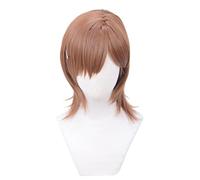 Cosplay Wig Perruque Anime Toaru Kagaku No Railgun Cosplay Mikoto Misaka Perruque, (30CM) Perruque Marron, Perruque Costume Halloween, for Halloween, Fête Costumée, Spectacle Anime, Événement Cosplay,