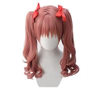 Cosplay Wig Perruque Anime Toaru Kagaku No Railgun Cosplay Perruque Kuroko Shirai, Perruque Rose Double Queue De Cheval, Perruque Costume Halloween, for Halloween, Fête Costumée, Spectacle Anime, Évén