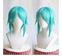 Cosplay Wig Perruque Cosplay Anime, Houseki No Kuni - Land of the Lustrous Phosphophyllite Cosplay Wig, Perruque courte vert clair, avec bonnet de perruque gratuit, for la fête de carnaval de Noël, Ha