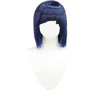 Cosplay Wig Perruque de cosplay anime, perruque Genshin Impact, perruque de cheveux courts Bob bleu foncé for perruques de jeu de rôle Ye Lan avec bonnet de perruque, for la fête quotidienne d'Hallowe