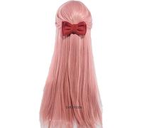 Cosplay Wig Perruque for 75 cm Wotaku ni Koi wa Muzukashii Otaku Momose Narumi Cosplay Perruques Longue Orange Rose Perruque De Cheveux Synthétiques + Chapeau De Perruque + Arc En Épingle À Cheveux Wi