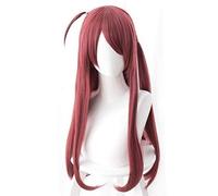 Cosplay Wig Perruque for Anime Zombie Land Saga Sakura Minamoto Cospaly Perücke 60 cm Langes rotes Haar Halloween-Kostüm-Rollenspiel-Perücken + Perückenkappe