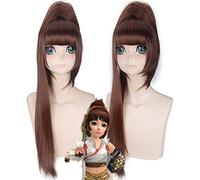 Cosplay Wig Perücke für Halloween, Mode, Weihnachtsfeier, anziehen, Perücke, Schwert, DREI Spuren, Schneebettler, gemischt, Braun, Split-Stil, Hochtemperatur-Seide, Anime-Perücke 646