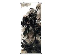 CosplayStudio NieR Automata Tableau à dérouler I Kakemono en tissu I Poster 100 x 40 cm I Motif : YoRHa 2B & 9S