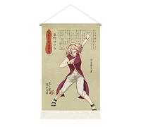 CosplayStudio Tableau enroulable Ninja Anime / Kakemono en tissu | Poster Anime | 39 x 65 cm | Motif : Sakura Haruno