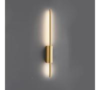COSRUB Modern LED Applique Murale, Minimaliste Mince Tube Long Laiton Lampe de Mur pour Salon Escalier Fonction Dimmer Élégant Luminaire Mural de Chambre(Gold,60cm/23.62in)