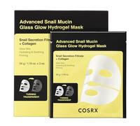 COSRX Advanced Snail Mucin Glass Glow Hydrogel Mask 3 Pièces, Masque Collagène, Essentiels de Voyage, Petits Cadeaux