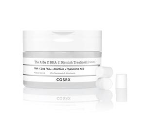 COSRX AHA 2% BHA 2% Blemish Treatment Serum 60+ balles de coton pur, traitement quotidien rapide et facile, points noirs et points blancs, contrôle du sébum, sans paraben, soin de la peau coréenne