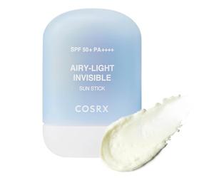 COSRX Airy-Light Invisible SunStick Soft Matte Finish SPF50 PA+++ Zinc PC Stick de protection solaire pour visage et corps, sans voile blanc, protection solaire coréenne, soin coréen de la peau, 19 g