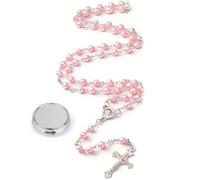Cossaot Chapelet Catholique, Collier Chapelet avec Perles Catholiques pour Femmes et Hommes, Beads Catholic Women Coffret Cadeau en Métal, pour Communion, Baptême, Messe