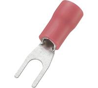 Cosse à fourche TRU COMPONENTS SV1.25-3.2 745224 Ø du trou: 3.2 mm 0.50 mm² 1.50 mm² M3 partiellement isolé rouge 100 pc(s)