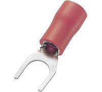 Cosse à fourche TRU COMPONENTS SV1.25-4S 745254 Ø du trou: 4.3 mm 0.50 mm² 1.50 mm² M4 partiellement isolé rouge 100 pc(s)