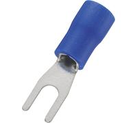 Cosse à fourche TRU COMPONENTS SV2-3.2 745298 Ø du trou: 3.2 mm 1.50 mm² 2.50 mm² M3 partiellement isolé bleu 100 pc(s)