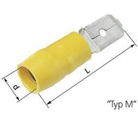 Cosse à languette mâle 6.3 x 0.8 mm LAPP L-RC 63 M 63103040 180 ° partiellement isolé jaune 50 pc(s)