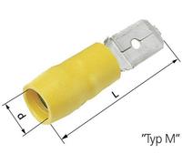 Cosse à languette mâle 6.3 x 0.8 mm LAPP L-RC 63 M 63103040 180 ° partiellement isolé jaune 50 pc(s)