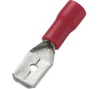 Cosse à languette mâle 6.4 x 0.8 mm TRU COMPONENTS MDD1.25-250 745410 180 ° partiellement isolé rouge 100 pc(s)