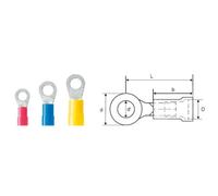 Cosse à oeillet Weidmüller LIR 2,5M10 V 9200210000 Section max.: 2.50 mm² Ø du trou: 10.5 mm partiellement isolé bleu 100 pc(s)