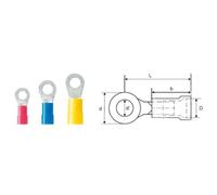 Cosse à oeillet Weidmüller LIR 6M4 V 9200230000 Section max.: 6 mm² Ø du trou: 4.3 mm partiellement isolé jaune 100 pc(s)