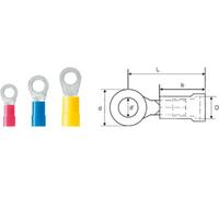 Cosse à oeillet Weidmüller LIR 6M6 V 9200250000 Section max.: 6 mm² Ø du trou: 6.4 mm partiellement isolé jaune 100 pc(s)
