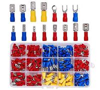 Cosse A Sertir，Cosses Electriques A Sertir 28 0PCS Connecteur de câble NSULÉ Câble électrique Spade Bague Fourche Terminaux laminés Kit d'outil pince à sertir(280PCS Terminals)