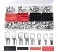 Cosse à Sertir Kit Trou de Boulon en Cuivre 70pcs Cosses Électriques avec 70pcs Tube Thermorétractable 2:1 pour Voiture Bornes de Batterie 140PCS