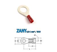 Cosse Anneau 0,5-1mm² M10 Rouge Entrée Facile Polyamide 100 pièces CIMCO 180029
