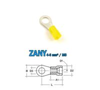 Cosse Anneau 4-6 mm² M8 Jaune Entrée Facile Polyamide 100 pièces - CIMCO 180056