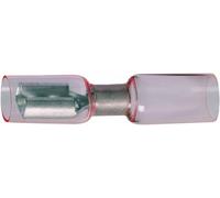 Cosse clip 6.3 mm x 0.8 mm DSG Canusa 7934100302 avec gaine thermorétractable 180 ° entièrement isolé rouge