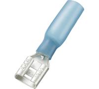 Cosse clip 6.4 mm x 0.8 mm TRU COMPONENTS 242066M avec gaine thermorétractable 180 ° partiellement isolé bleu 30 pc(s)