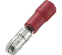 Cosse cylindrique mâle TRU COMPONENTS MPD1.25-156 1572193 0.50 mm² 1 mm² Ø de la broche: 4 mm partiellement isolé rouge 100 pc(s)